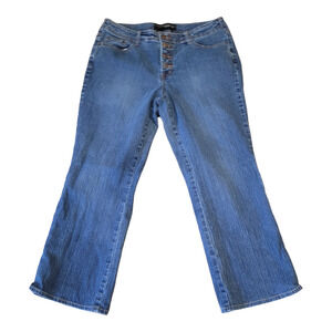 Vintage Y2K Venezia Womens Jeans Sz 14 Wide Leg Button Fly Flare Hong Kong Denim